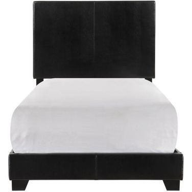 Crown Mark Erin Black Twin Faux Leather Panel Bed