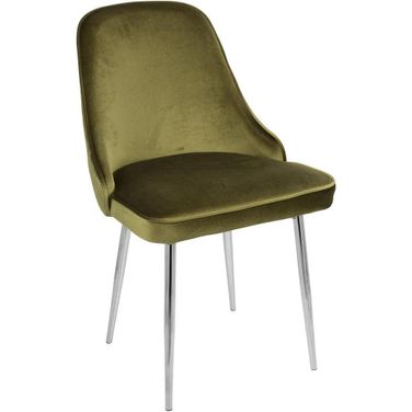 Marcel Green And Chrome Dining Chair Set of 2