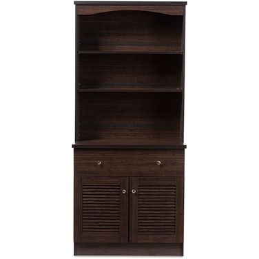 Baxton Studio Agni Modern And Contemporary Dark Brown Buffet And Hutch Kitchen Cabinet