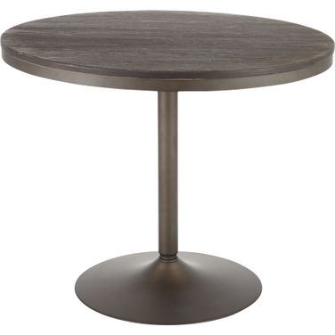 Dakota Dining Table in Antique Metal and Espresso Wood-Pressed Grain Bamboo