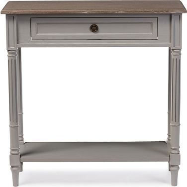Baxton Studio Edouard French Provincial Style White Wash Distressed Two-Tone 1-Drawer Console Table
