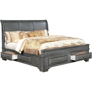 Furniture of America Brandt Gray Cal King Bed