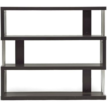 Baxton Studio Barnes Dark Brown Three-Shelf Modern Bookcase