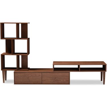 Baxton Studio Haversham Mid-Century Retro Modern Tv Stand Entertainment Center And Display Unit