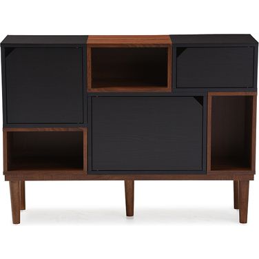 Baxton Studio Anderson Mid-Century Retro Modern Oak And Espresso Wood Sideboard Storage Cabinet