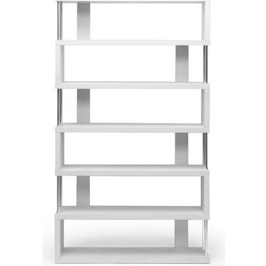 Baxton Studio Barnes White Six-Shelf Modern Bookcase