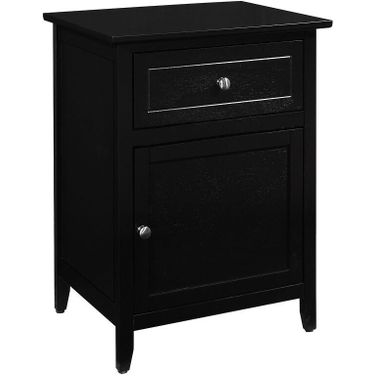 G1413 Drawer and Door Nightstand (Black)