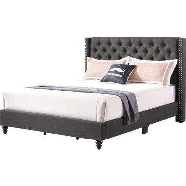 Glory Furniture Victa King Size Bed Ash Black Twill