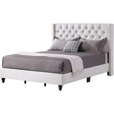 G1918 White Upholstered Bed (Full)