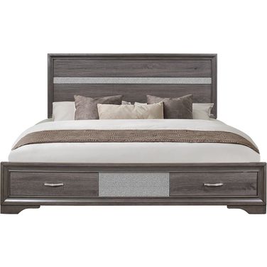 Global Furniture Seville Grey Wood and Veneer Full-size Modern Panel Bed