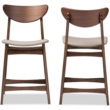 Latina Light Grey Faux Leather Upholstered 24 Inches Counter Stools Set Of 2