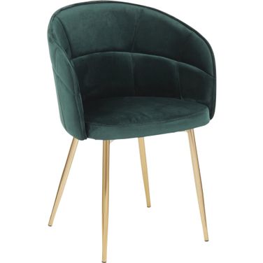 Lindsey Chair in Gold Metal and Green Velvet
