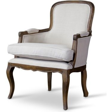 Baxton Studio Napoleon Traditional French Accent Chair-Ash