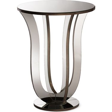 Baxton Studio Kylie Modern And Contemporary Hollywood Regency Glamour Style Mirrored Accent Side Table