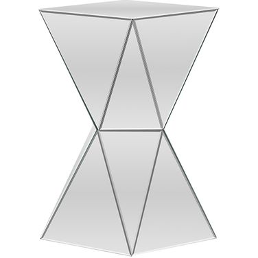 Baxton Studio Rebecca Contemporary Multi-Faceted Mirrored Side Table
