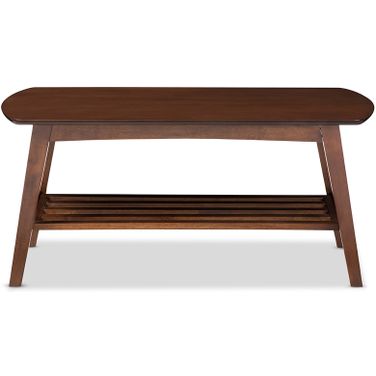Baxton Studio Sacramento Mid-Century Modern Scandinavian Style Dark Walnut Coffee Table