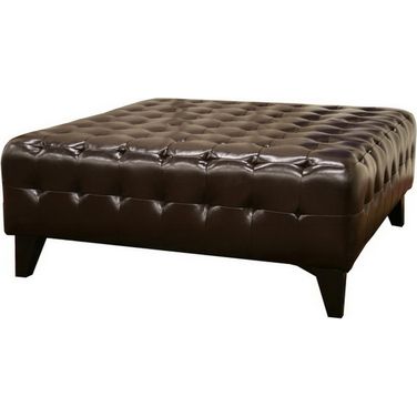 Baxton Studio Pemberly Dark Brown Bonded Leather Square Ottoman