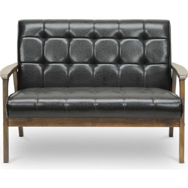 Baxton Studio Mid-Century Masterpieces Loveseat-Brown