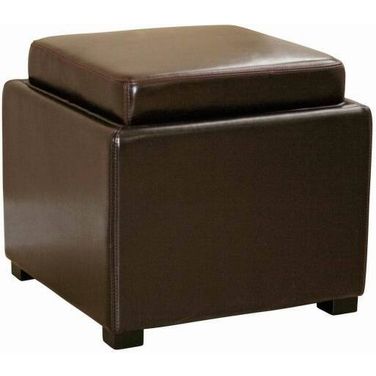 Baxton Studio Dark Brown Tate Storage Ottoman