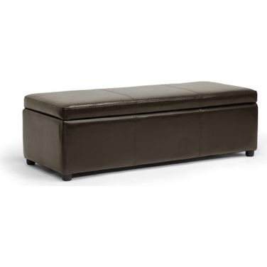 Baxton Studio Dennehy Dark Brown Modern Ottoman