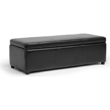 Baxton Studio Dennehy Black Brown Modern Ottoman