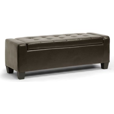 Baxton Studio Manchester Dark Brown Ottoman