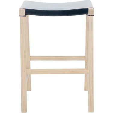 Aariz Rectangle Counter Stool in Black and Natural