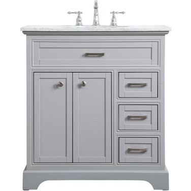 Aaron 32 Inch Single Bathroom Vanity In Grey