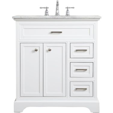 Aaron 32 Inch Single Bathroom Vanity In White
