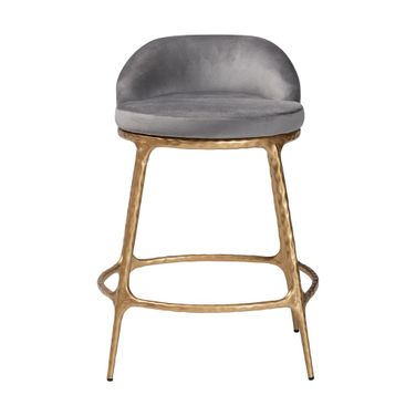 Aarush Counter Stool In Grey and Gold