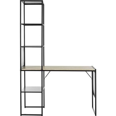 Aba Black 46 Inch Corner Writing Desk with Storage