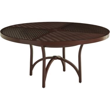 Abaco Round Dining Table In Medium Brown
