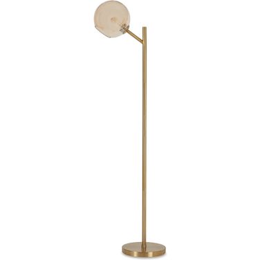 Abanson Amber/Gold Metal Floor Lamp