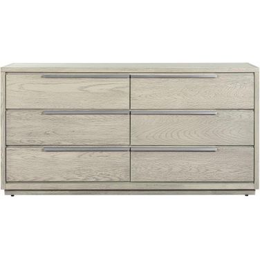 Abbey 6 Drawer Dresser In Grey Oak Wood