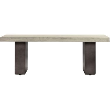 Abbey Concrete and Gray Oak Wood Dining Table