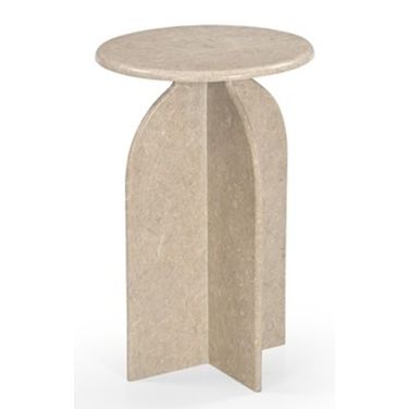 Abbey Feather Accent Table In Brown