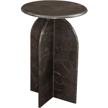 Abbey Round Accent Table In Brown