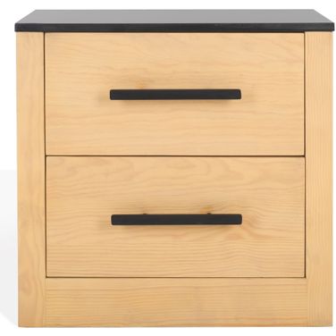 Abbianna Marble Top Nightstand In Natural and Black