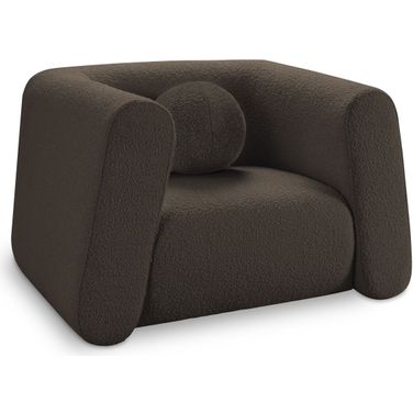 Abbington Boucle Fabric Chair In Brown