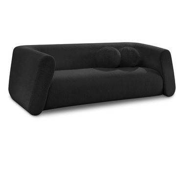 Abbington Boucle Fabric Sofa In Black