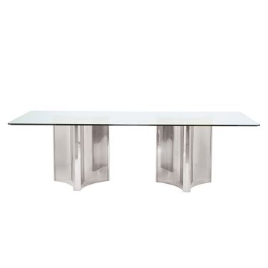 Abbott Dining Table In Stainless Steel