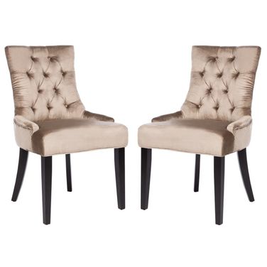 Abby 19 Inch Tufted Side Chairs Set of 2 with Silver Nail Heads