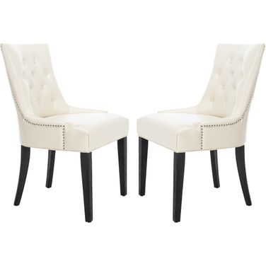 Abby Flat Cream Tufted Dining Chair Set of 2