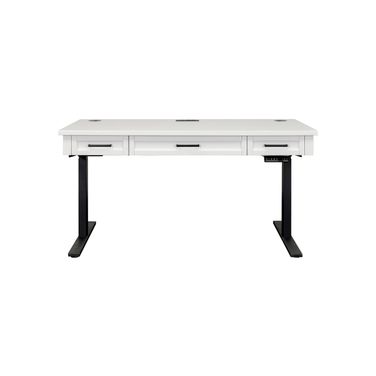 Abby Modern Electric Sit and Stand Wood Adjustable Office Desk In White