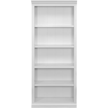 Abby Modern Wood Open Bookcase In White