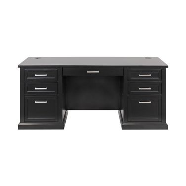 Abby Wood Double Pedestal Executive Desk In Black