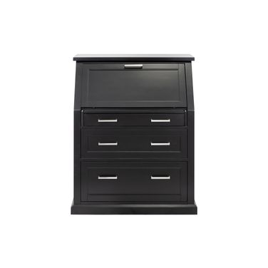 Abby Wood Drop-Lid Secretary Desk In Black