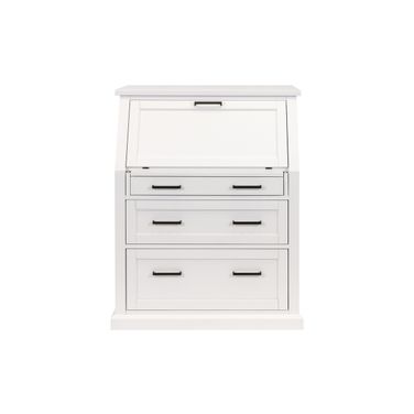 Abby Wood Drop-Lid Secretary Desk In White