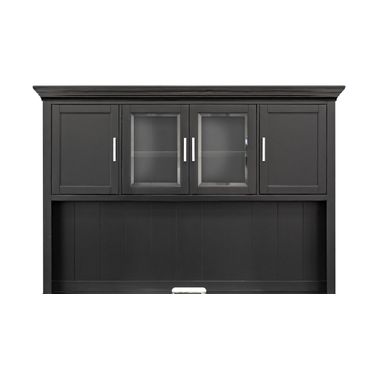 Abby Wood Hutch with Doors In Black