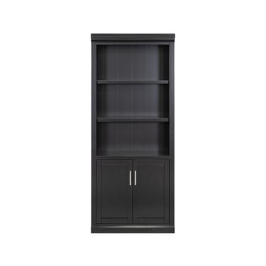 Abby Wood Lower Doors Bookcase In Black